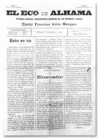 Portada del nº5 de El Eco de Alhama Abril 1903