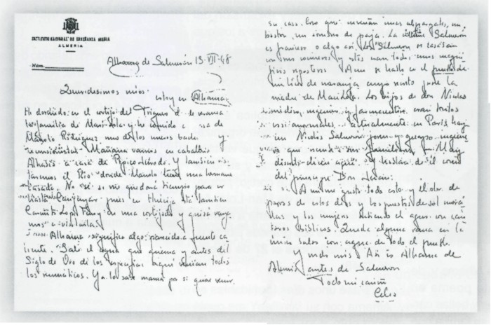 carta de Celia Viñas